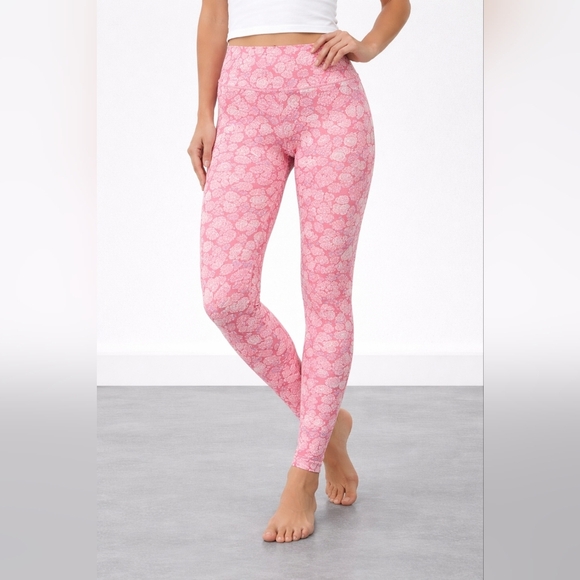 LuLaRoe Pants - Lularoe Pink Rose Print Leggings TC (12-18) #449